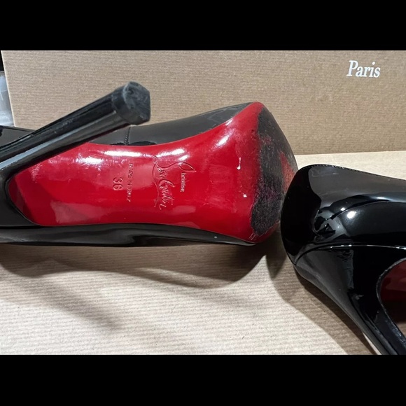 Christian Louboutin Black Patent Leather Heels - Picture 13 of 16
